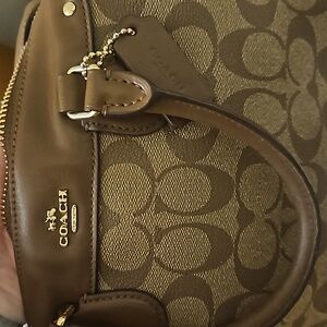 SALE Coach small/medium purse, classic coach signature, canvas, leather,